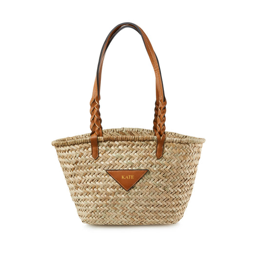 pcd. Patch Raffia Tote Bag