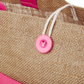 Load image into Gallery viewer, XLarge Personalized Burlap Tote with Side Pocket -Pink
