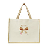 Embroidered Personalized Pencil Bow Tote