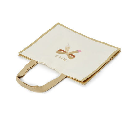 Embroidered Personalized Pencil Bow Tote