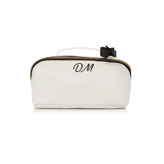 PCD Cotton Makeup & Toiletry Bag - White
