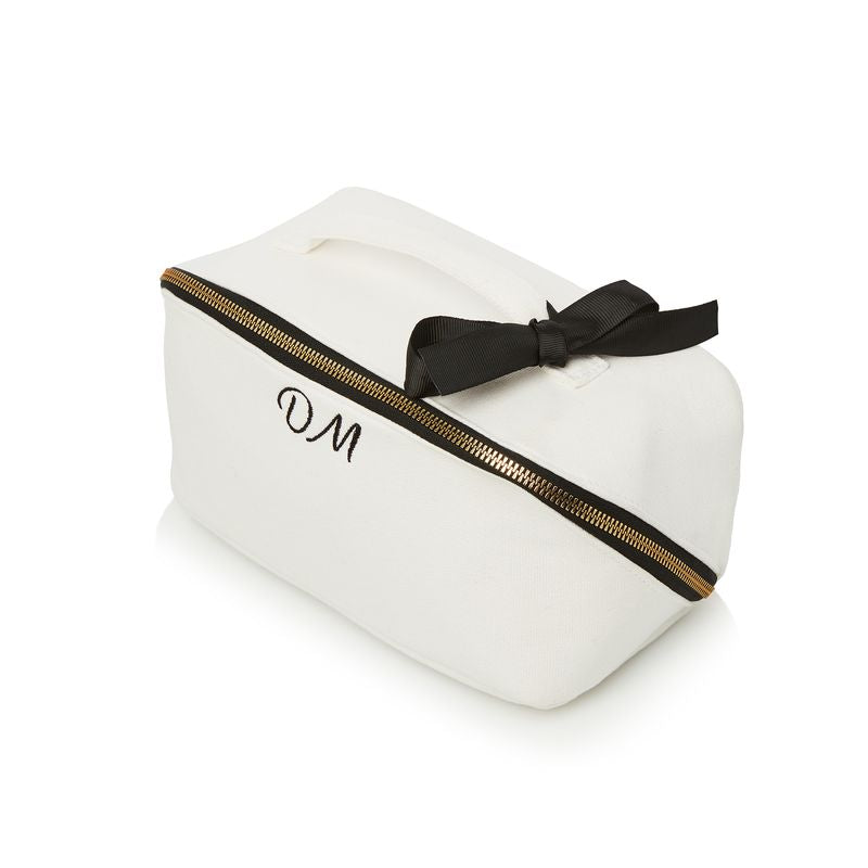 PCD Cotton Makeup & Toiletry Bag - White