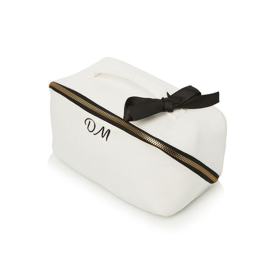 PCD Cotton Makeup & Toiletry Bag - White