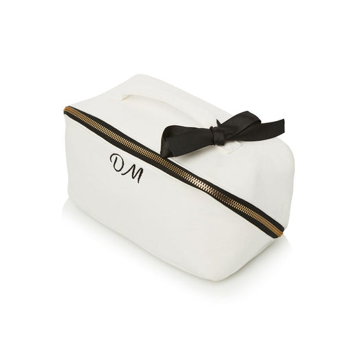 PCD Cotton Makeup & Toiletry Bag - White