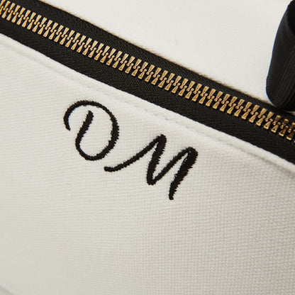 PCD Cotton Makeup & Toiletry Bag - White