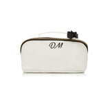 PCD Cotton Makeup & Toiletry Bag - White