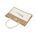 Load image into Gallery viewer, XLarge Personalized Burlap Tote with Side Pocket -Cream
