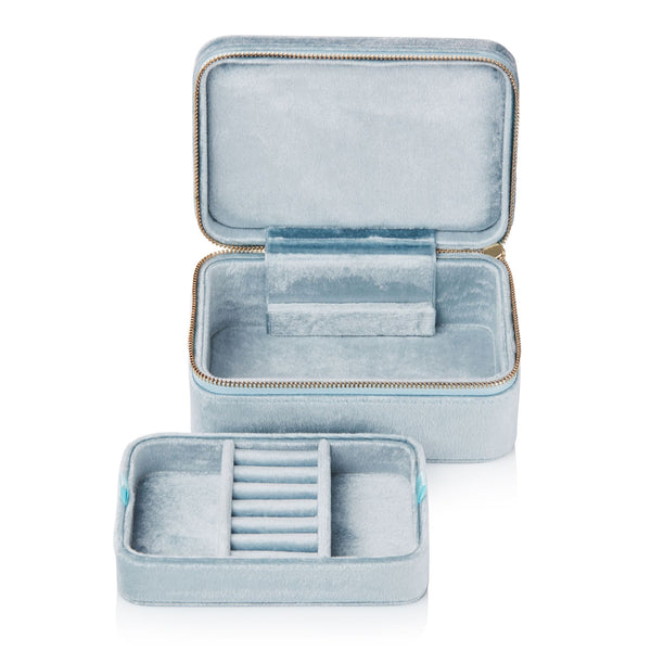 Blue Bijou Double Layered Jewelry Box