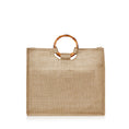 Load image into Gallery viewer, XLarge Personalized Burlap Tote with Bamboo Handles
