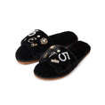 Load image into Gallery viewer, Personalized Embellished Slippers - Black
