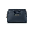 Load image into Gallery viewer, Navy Personalized Makeup Bag with bow embellishment
