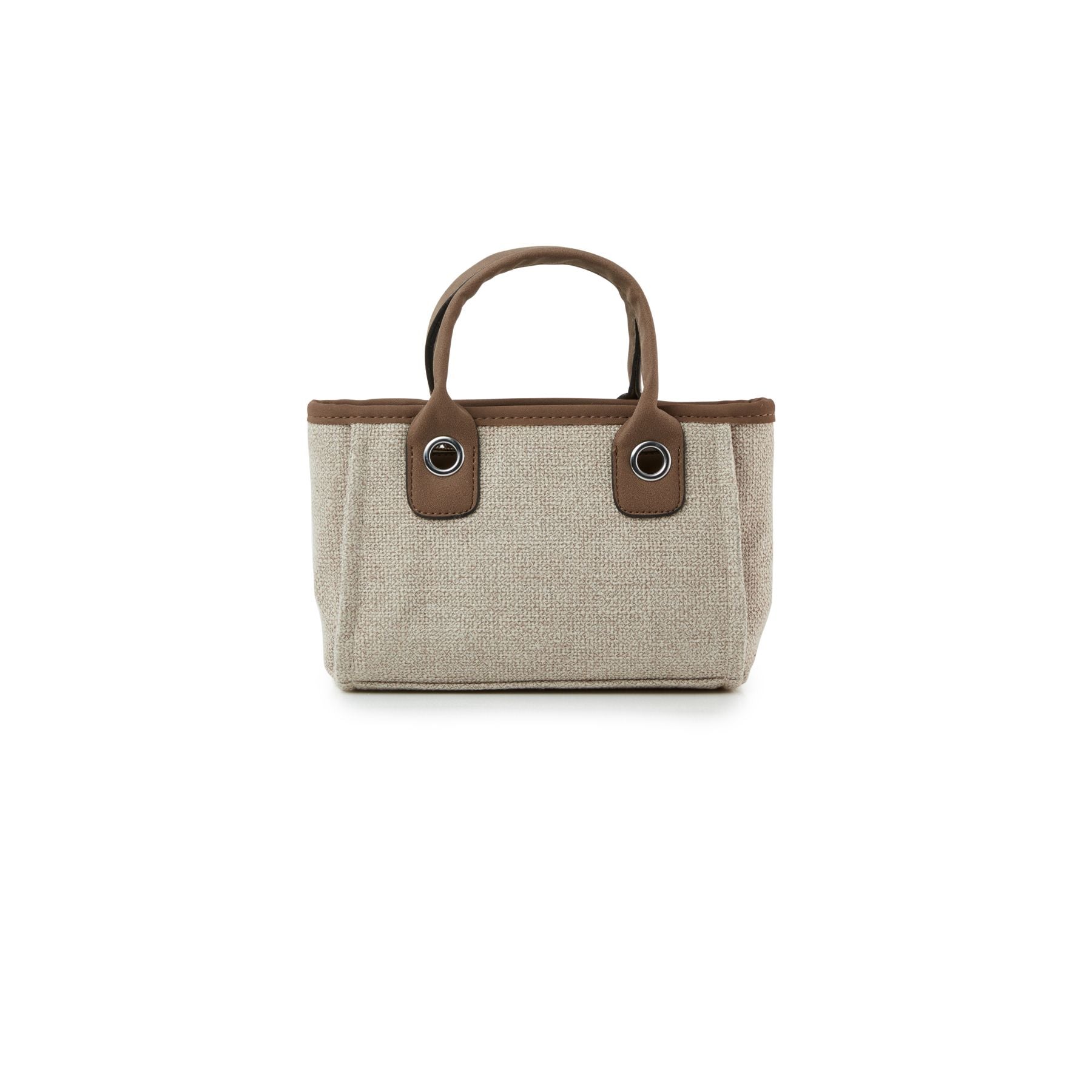 Mini pcd. Striped Canvas Tote Bag - Beige