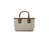 Mini pcd. Striped Canvas Tote Bag - Beige