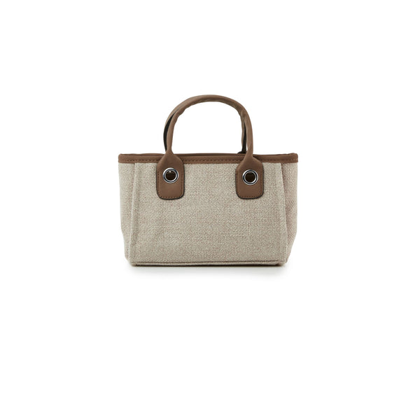 Mini pcd. Striped Canvas Tote Bag - Beige