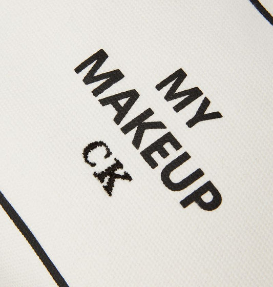 White Cotton Makeup Pouch