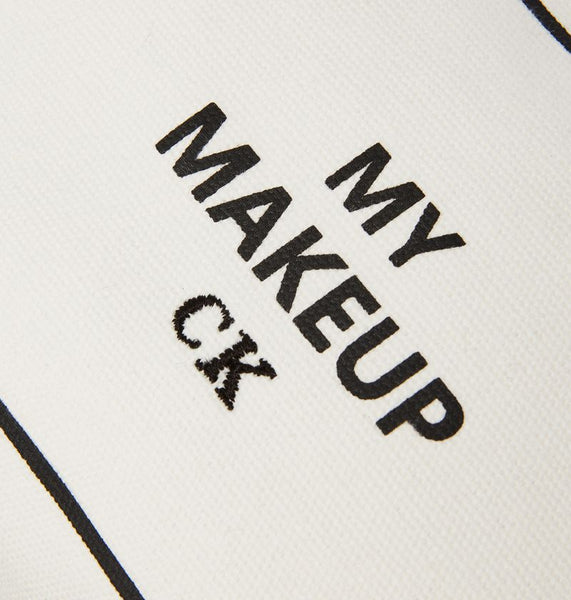 White Cotton Makeup Pouch