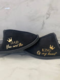 Load image into Gallery viewer, Black Men's Father's Day Slippers- Dad you are the king of my heart
