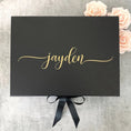 Load image into Gallery viewer, Large Personalized Luxury Gift Box - Black
