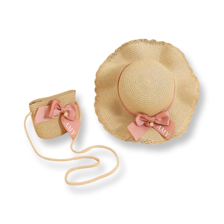 Girl’s Personalized Beach Bag and Sun Hat Set