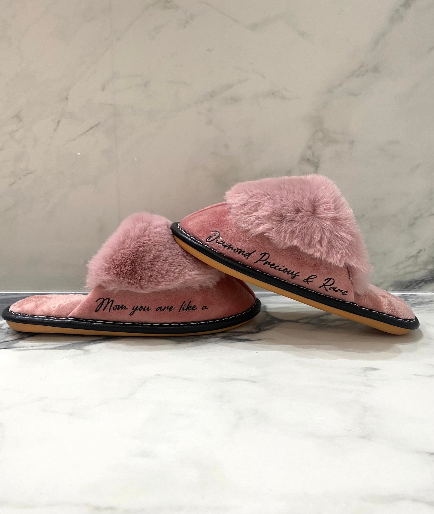 Mother's Day Personalized Slip-on Slippers - Mom you are like a Diamond.