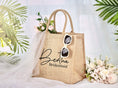 Load image into Gallery viewer, Medium Personalized Waterproof Burlap Tote - Cream Trim
