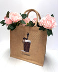 Load image into Gallery viewer, Medium Personalized Waterproof Burlap Tote - Cappuccino Collection
