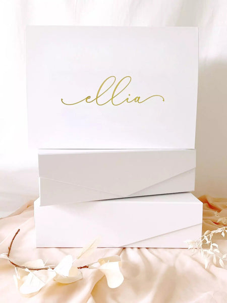 Large Personalized Luxury Gift Box - White
