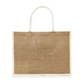 Load image into Gallery viewer, XLarge Personalized Waterproof Burlap Tote - Cream Trimmed
