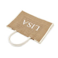 Load image into Gallery viewer, XLarge Personalized Waterproof Burlap Tote - Cream Trimmed
