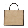 Load image into Gallery viewer, Black Trimmed Large Burlap Tote
