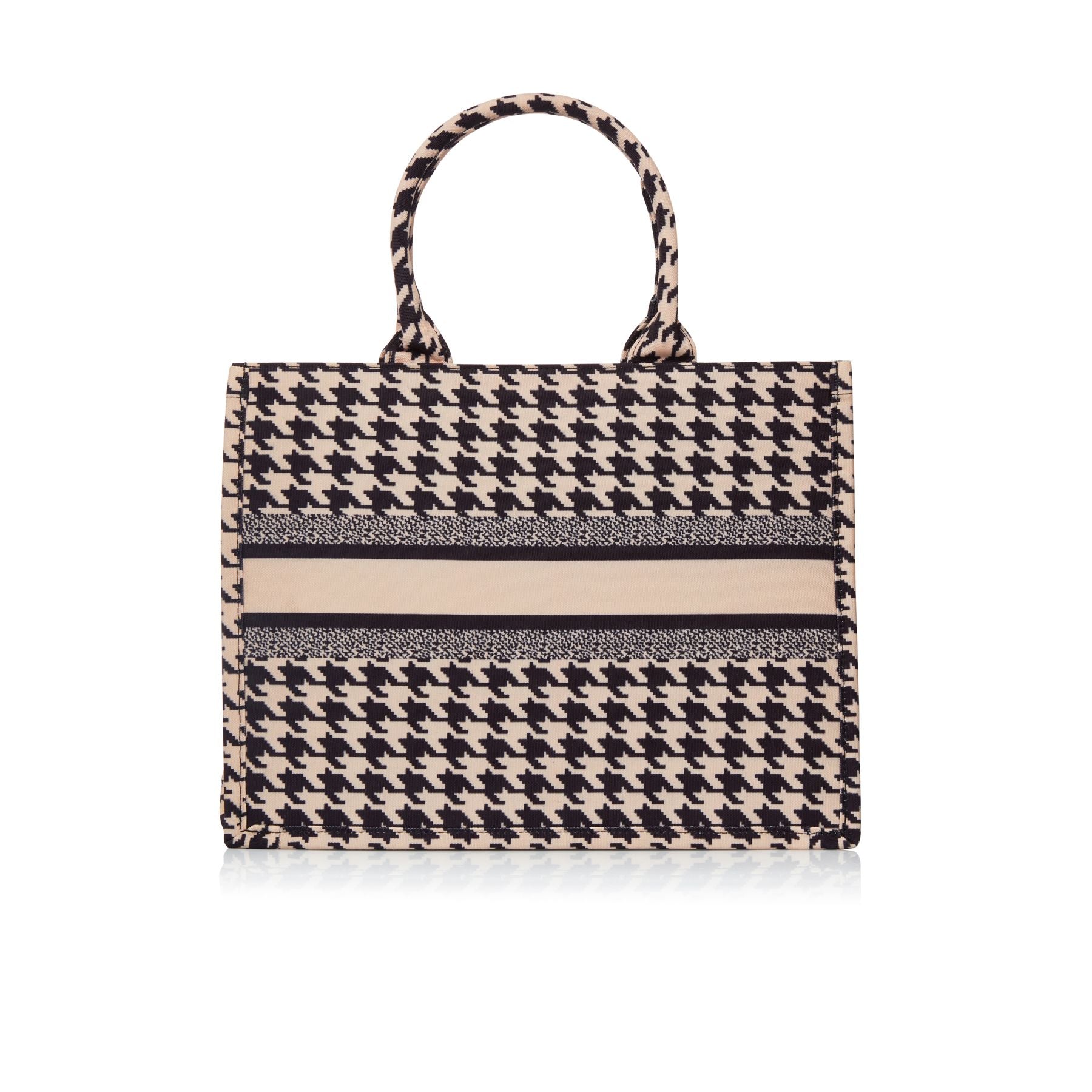 pcd. Bella Tote - Black and Beige Houndstooth