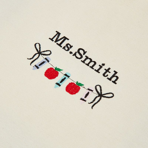 The Embroidered Teacher’s Tote - Black