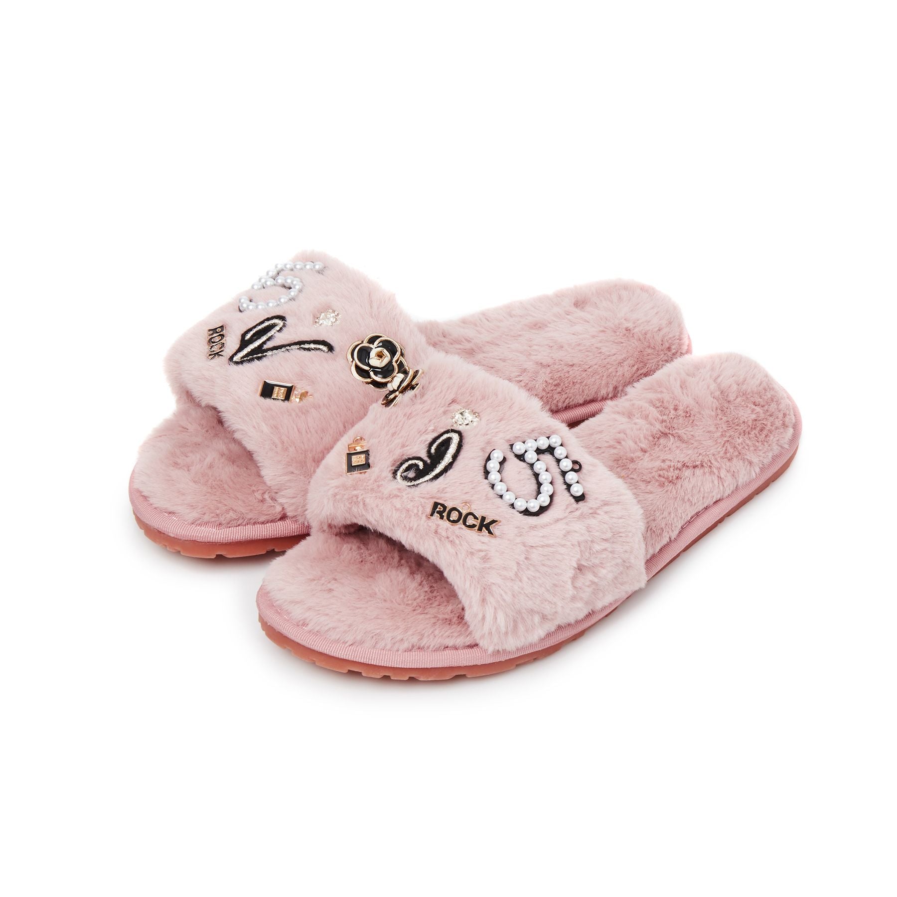 Personalized Embellished Slippers - Pink