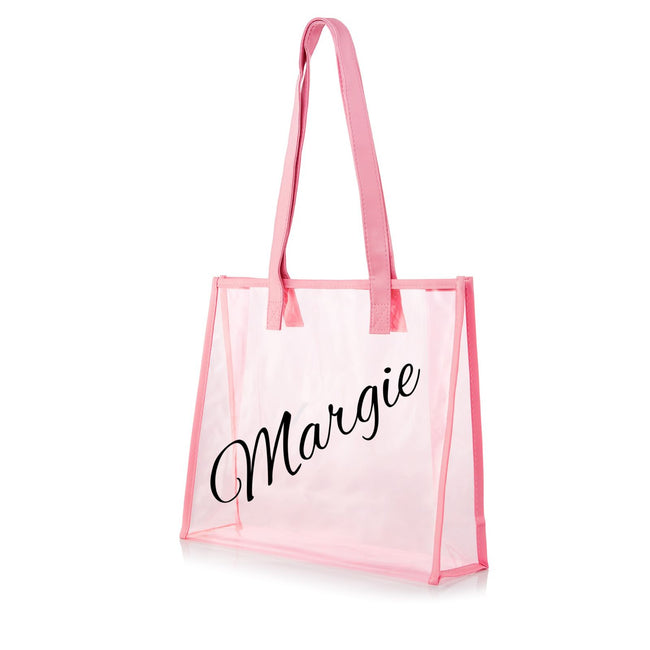 pcd. Personalized Transparent Tote - Pink