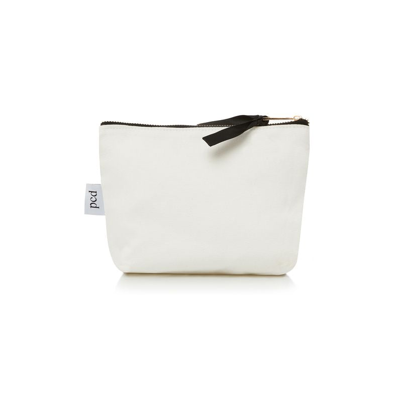 White Cotton Makeup Pouch