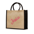 Load image into Gallery viewer, Black Trimmed Large Burlap Tote
