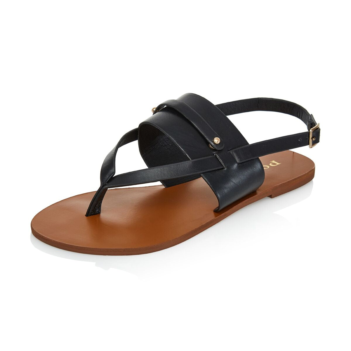 Black Thong Customizable Sandals