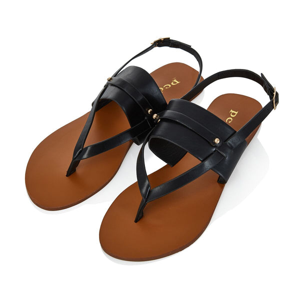 Black Thong Customizable Sandals