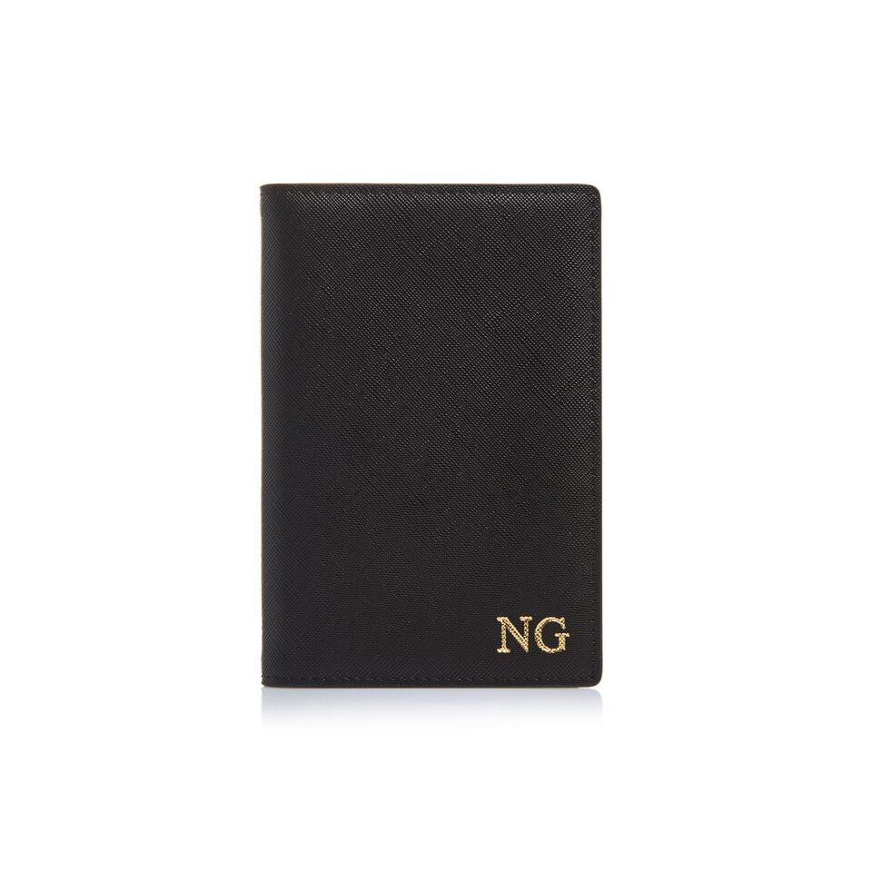 Black Passport Holder and Luggage Tag Set