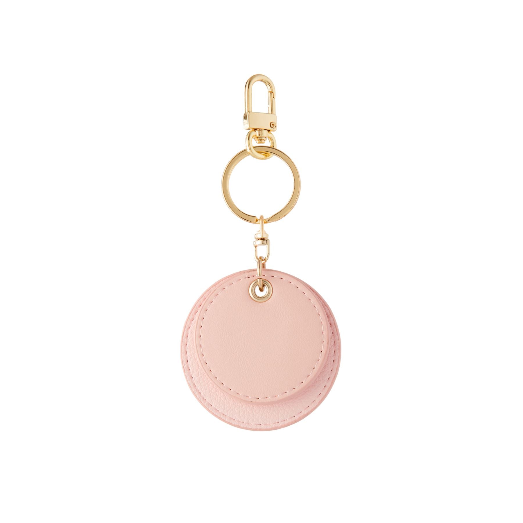 Pink Double Round Circular Bag Charm/ Keychain