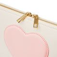 Load image into Gallery viewer, Cream X Large Heart Design Makeup Bag
