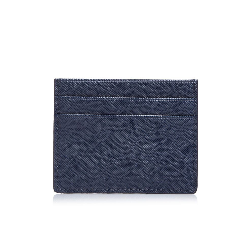 Navy Personalized Leather Cardholder