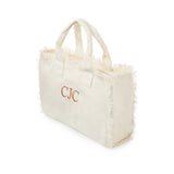 Personalized Canvas Fring Tote - Cream