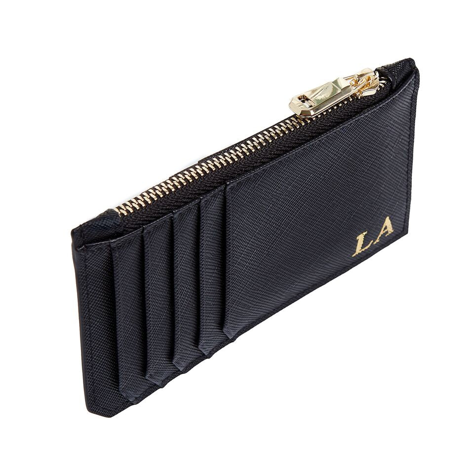 Black Card Holder with zipper