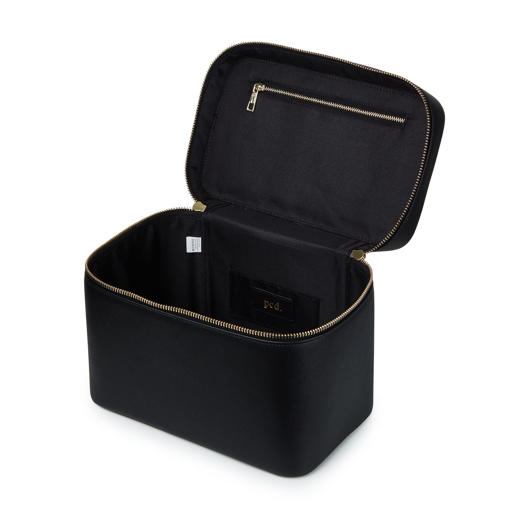 Large Black Personalized Saffiano Makeup Box