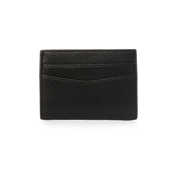 Personalized Black Pebble Leather Cardholder