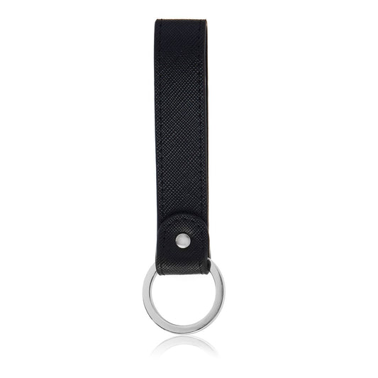 Black with Silver Hardware Super Looped Keychain