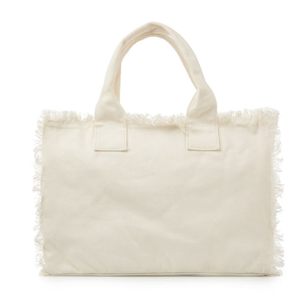 Personalized Canvas Fring Tote - Cream