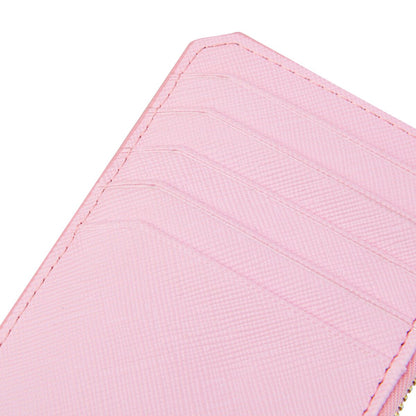 Bright Pink Card Holder with zipper