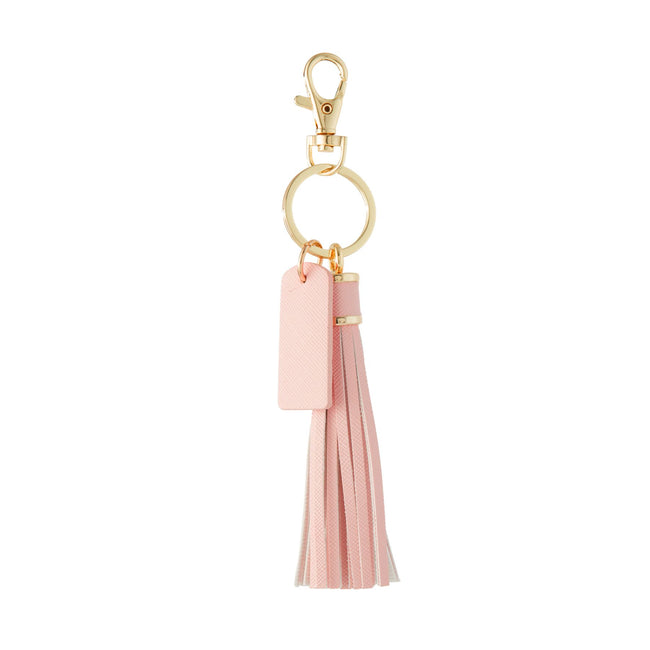 Pink Rectangle Tassel Keychain